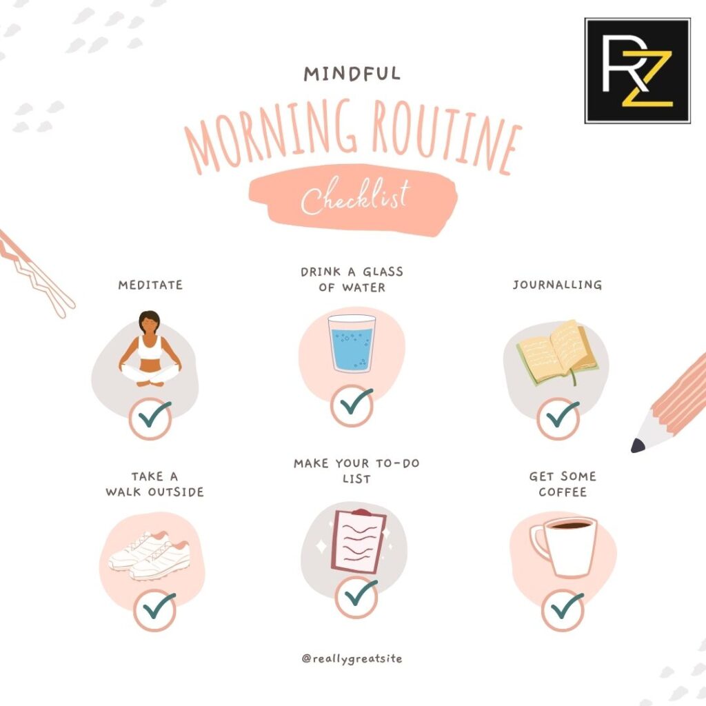 Mindful morning routine checklist