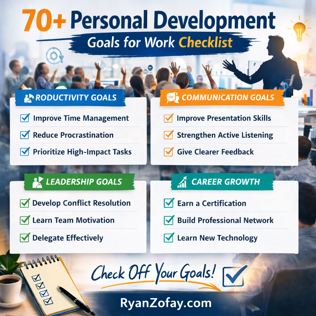 70+ personal development goals for work checklist