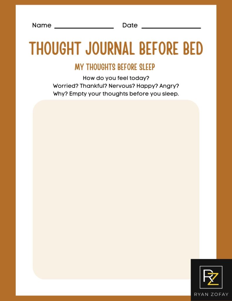 Copy this free positive thought journal before bed​ with deep thought journal prompts to get you started with your happy thoughts journal​.