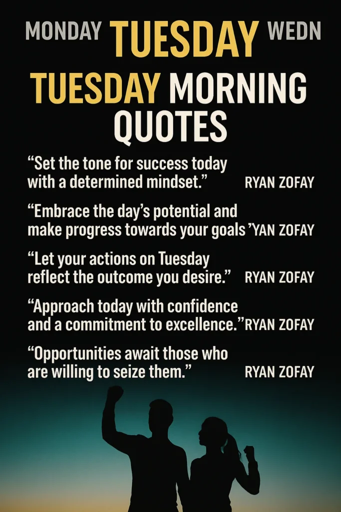 Tuesday morning quotes, Tuesday motivation, Tuesday work motivation, blessing Tuesday images, Tuesday day quotes by Ryan Zofay