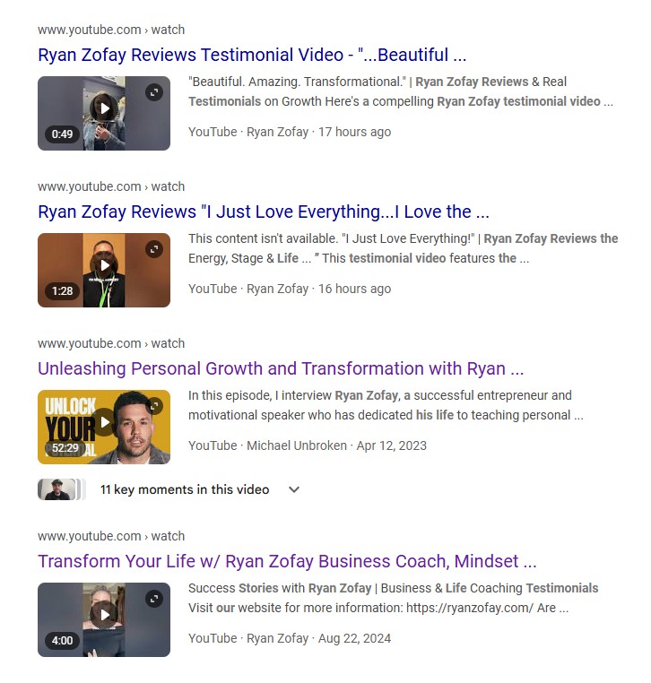 Check out Ryan Zofay's reviews, comments, and feedback. See what people say about his business coaching and online life coaching workshops.