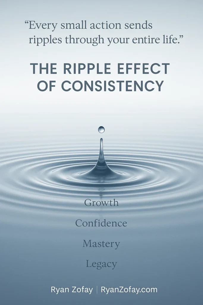 Consistency quote: “Every small action sends ripples through your entire life.”
