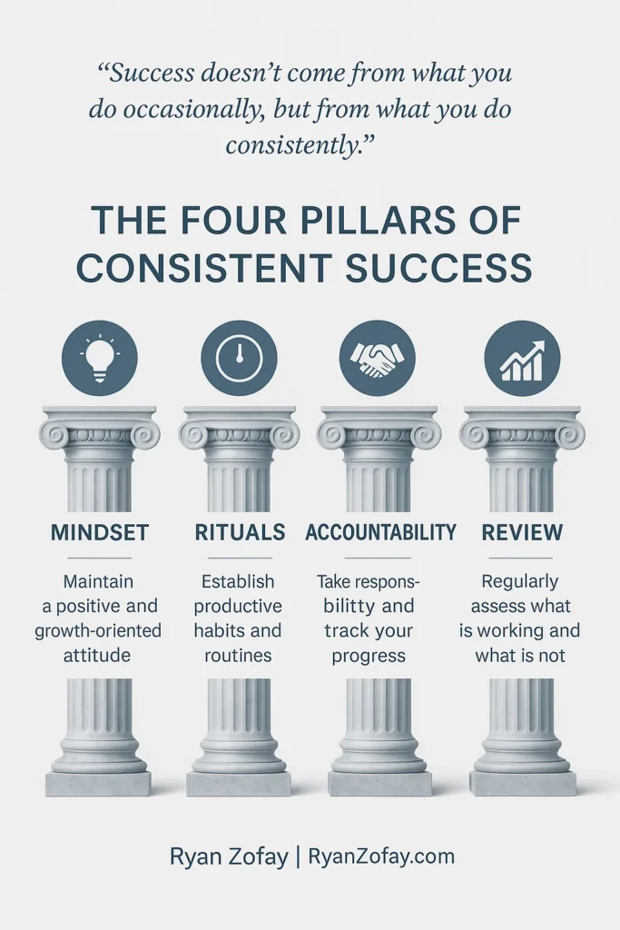 A favorite consistency quote: "Success doesn't come from what you do occasionally, but from what you do consistently."