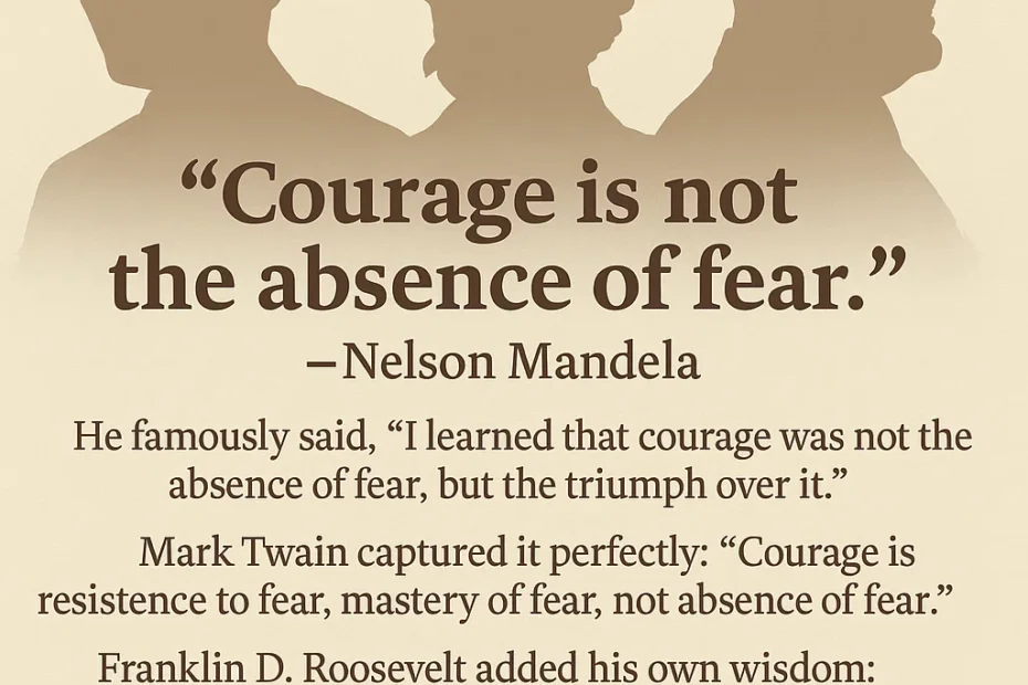 Courage is not the absence of fear​ original quotes and origins