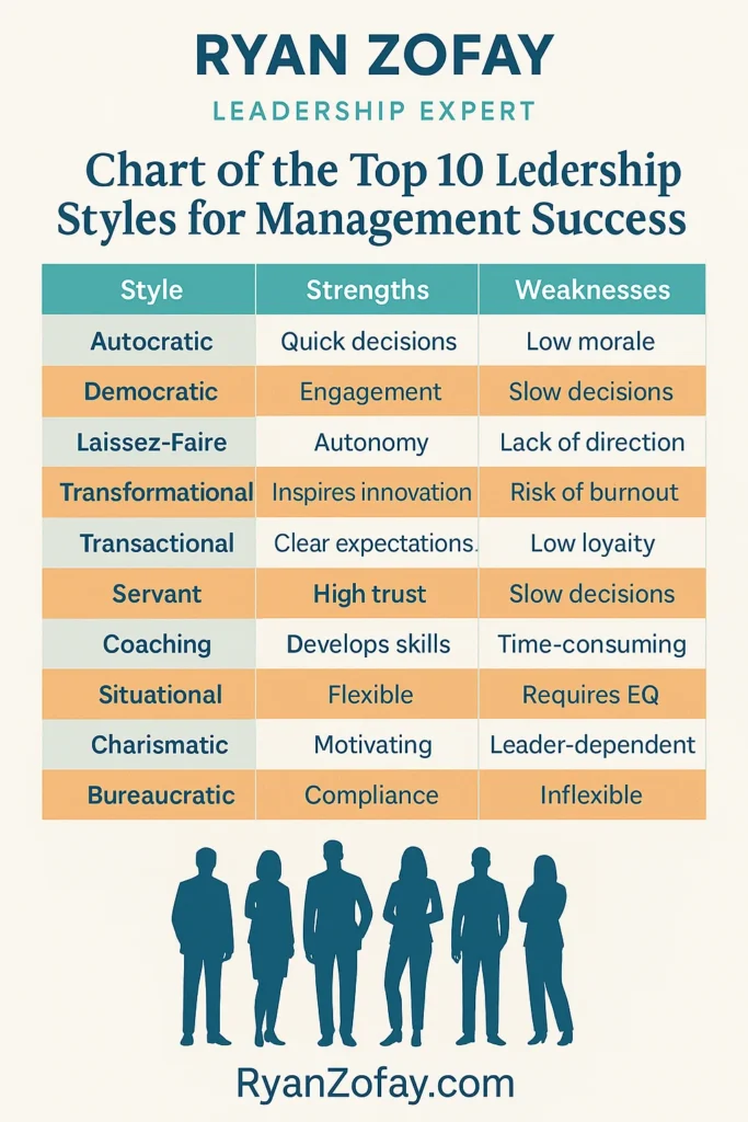 Uncover the top 10 different types of leadership styles. From autocratic leadership style to democratic leadership style to transformational leadership style, each comes with strengths and weaknesses. Which one are you. Take our leadership style quiz and find out now.