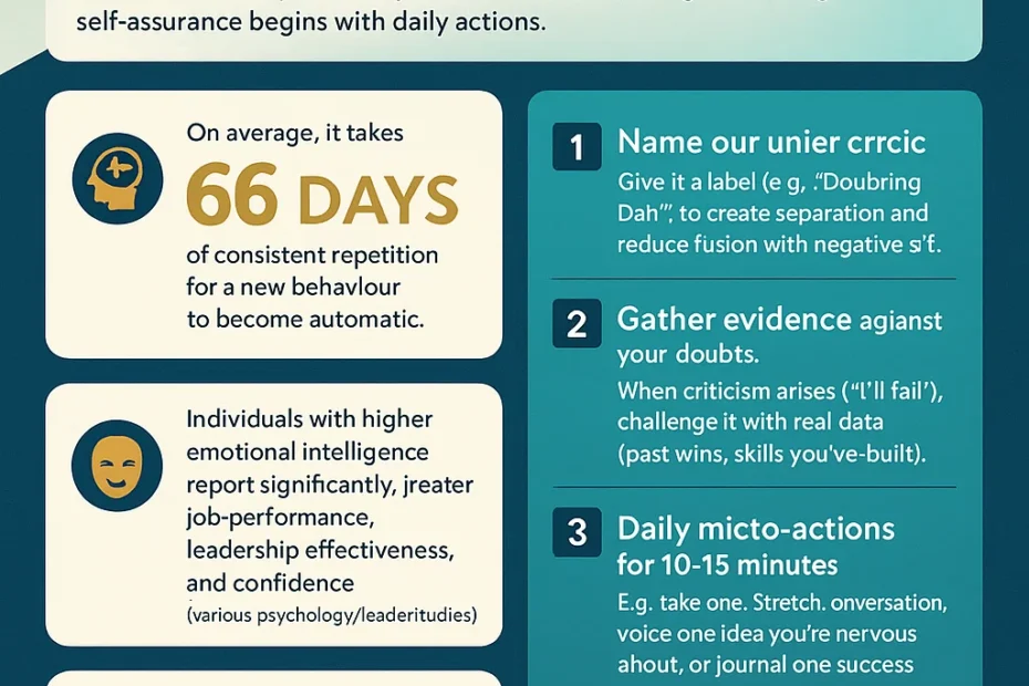 5 steps to building science based confidence infographic by Ryan Zofay confidence coach