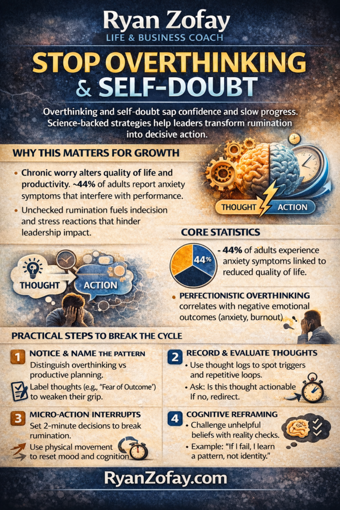 Research shows that naming your thoughts and simplifying your mental tasks can help calm your nervous system. This makes it easier to act with confidence instead of getting stuck in overthinking.