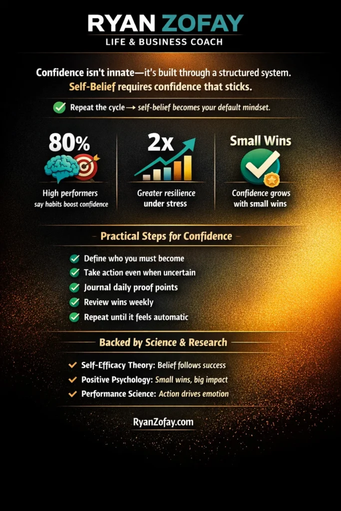 The secret to how to believe in yourself is to build confidence through evidence-based practice. Your belief increases as you succeed and repeat.