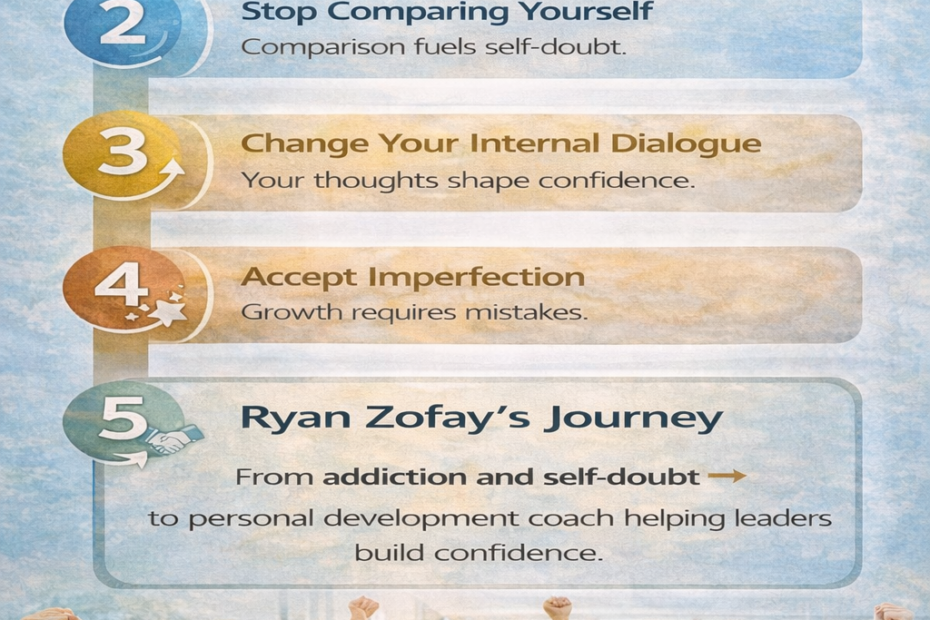 Ryan Zofay 5 steps to overcome imposter syndrome infographic
