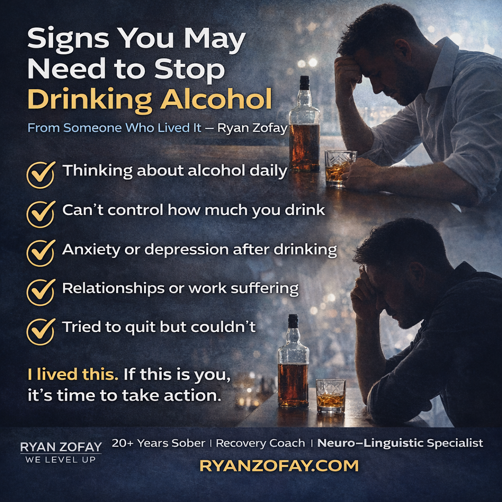 Uncover the signs you need to stop drinking alcohol from someone who lived it, Ryan Zofay.